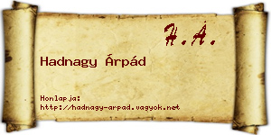 Hadnagy Árpád névjegykártya