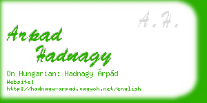 arpad hadnagy business card