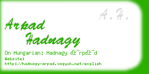 arpad hadnagy business card